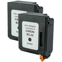 Canon BC-02 Black Professionally Remanufactured BubbleJet Printhead Inkjet Cartridges (2/Pack)