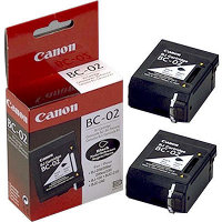BC-02 Black BubbleJet Printhead Inkjet Cartridges (2/Pack)
