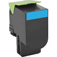 Compatible Lexmark 80C1HC0 Cyan Laser Toner Cartridge (Made in North America; TAA Compliant)